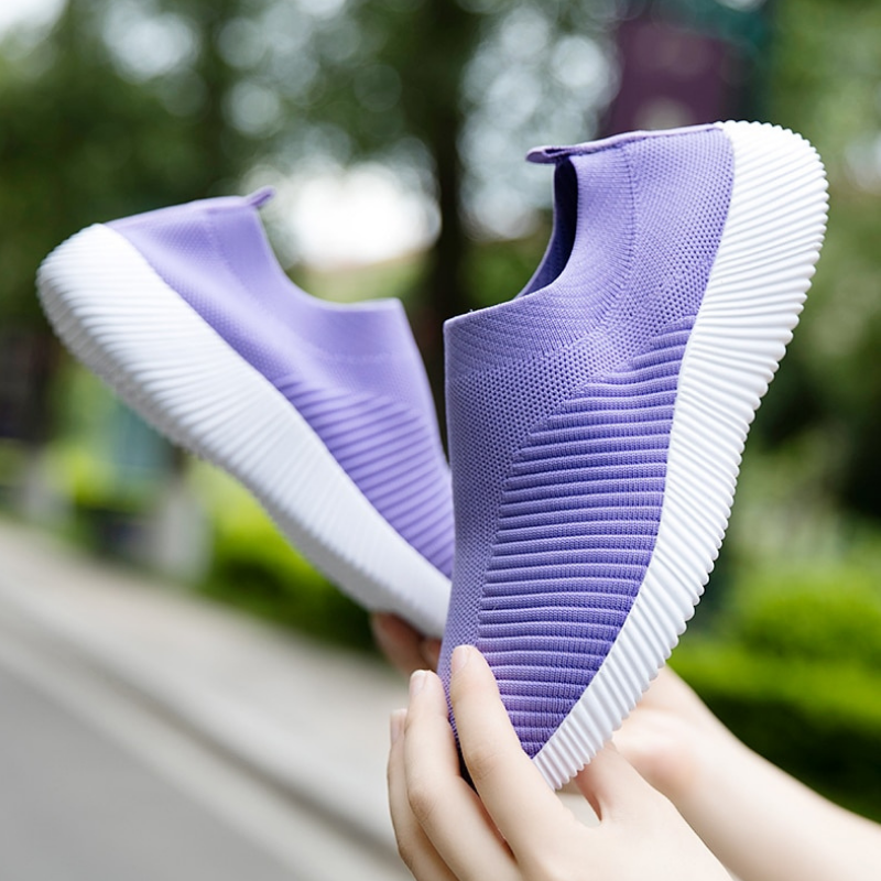 Women's Vulcanized Slip On Walking Flat Shoes