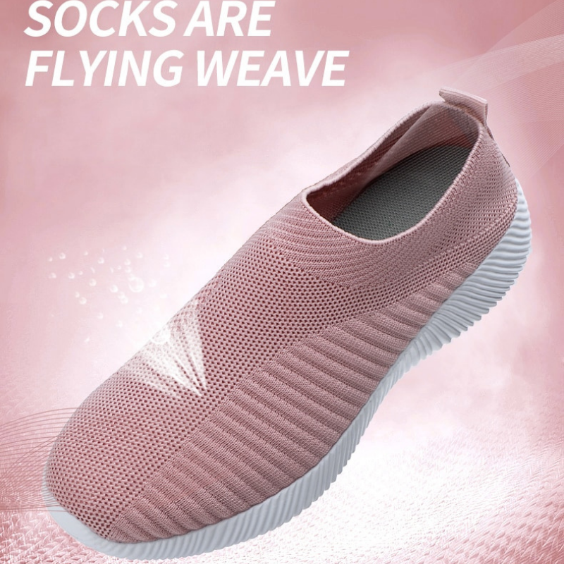 Women's Vulcanized Slip On Walking Flat Shoes