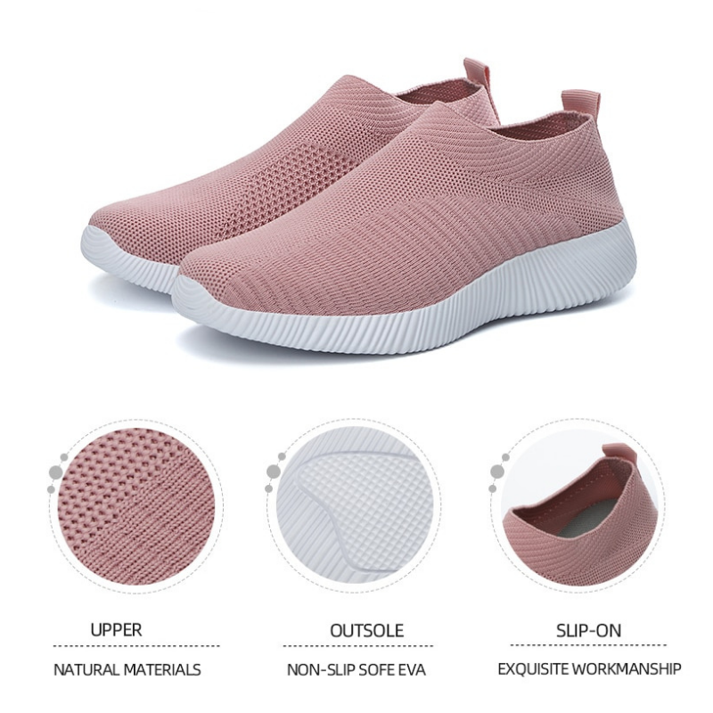 Women's Vulcanized Slip On Walking Flat Shoes